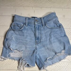 Hollister Light Blue Distressed Denim Shorts